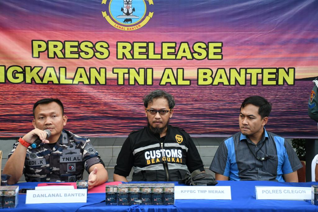 Penyelundupan Jutaan Batang Rokok Ilegal di Pelabuhan Merak Digagalkan Lanal Banten