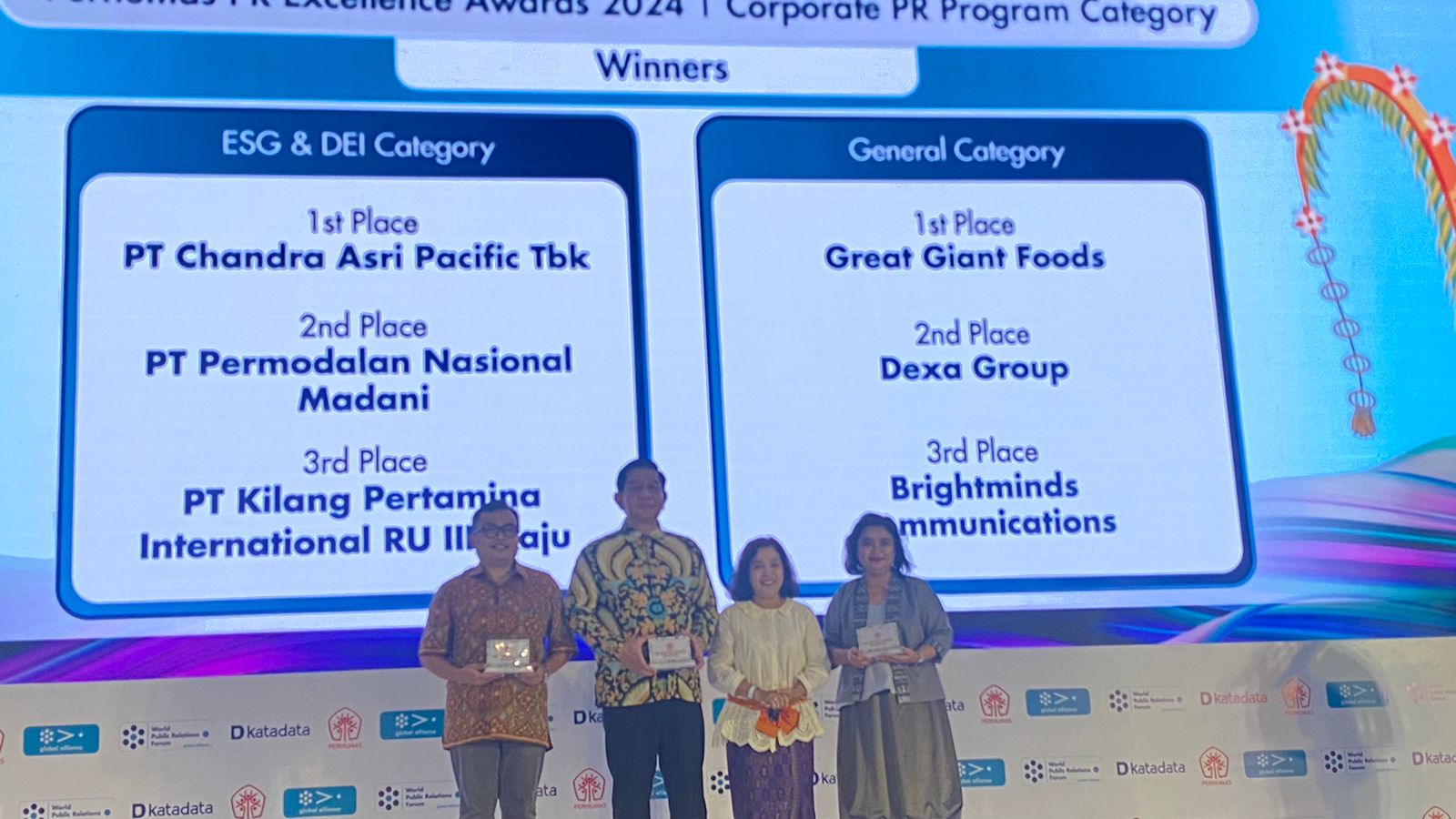 Kampanyekan Indonesia Asri, PT Chandra Asri PacificTerima Penghargaan Perhumas PR Excellence Awards 2024