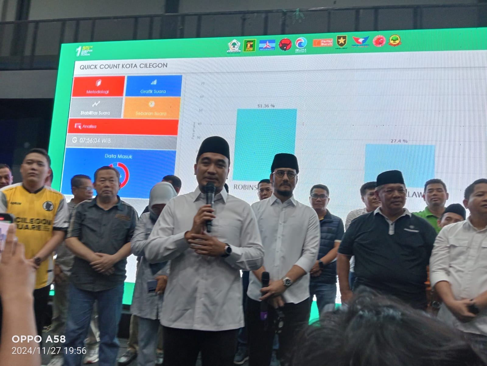 Robinsar-Fajar, Rayakan Keunggulan Hasil Quick Count Pilkada Cilegon 2024